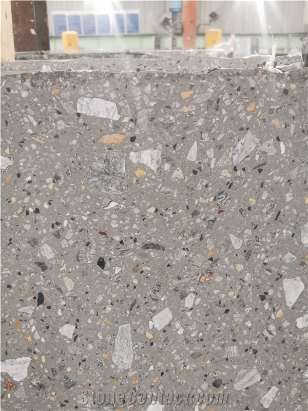 Civil Price Grey Terrazzo Slab For Hotel Decoration