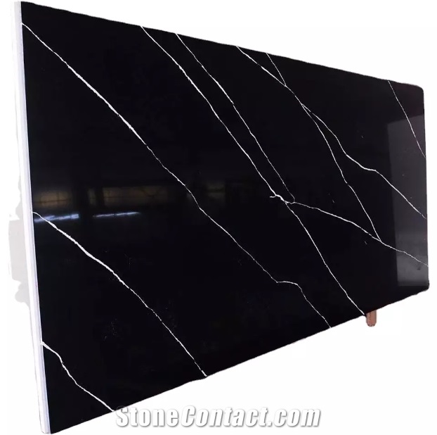 Cut To Size Artificial Calacatta Black For Interior Design