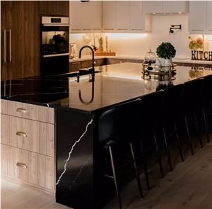 Cut To Size Artificial Calacatta Black For Interior Design