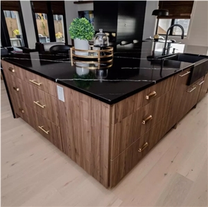 Cut To Size Artificial Calacatta Black For Interior Design