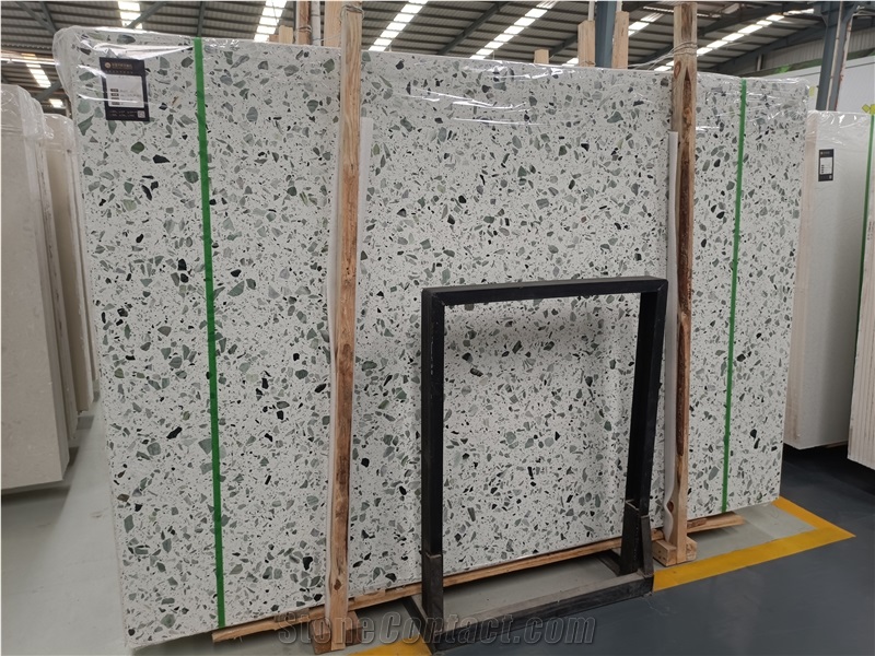 Green Color Artificial Stone Precast Terrazzo Slabs
