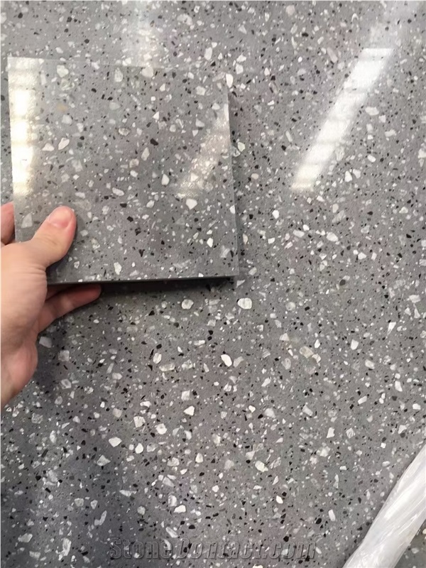 Grey Color Terrazzo Slabs 2Cm Thickness