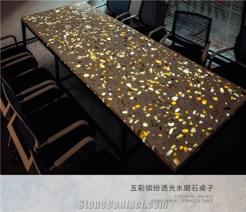 Multicolor Onyx Chipped Artificial Stone Precast Terrazzo