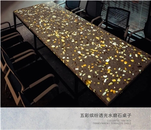 Multicolor Onyx Chipped Artificial Stone Precast Terrazzo