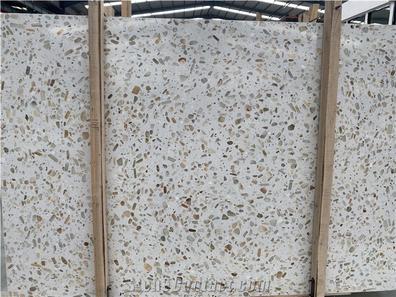Multicolor Onyx Chipped Artificial Stone Precast Terrazzo
