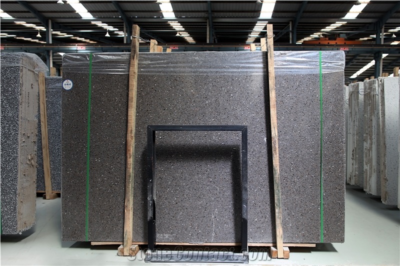 New Trend Artficial  Brown Stone Terrazzo Slabs
