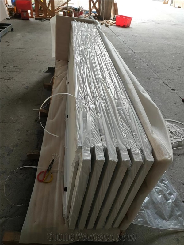 Pure White Quartz Commercial Bar Countertop, Restaurant Counters