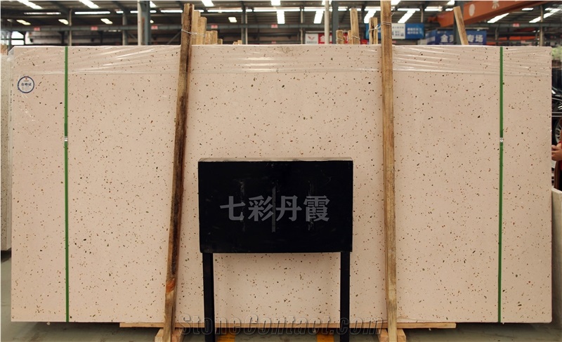 Rosa Pink Color Cementitious Terrazzo Slabs DXW-223