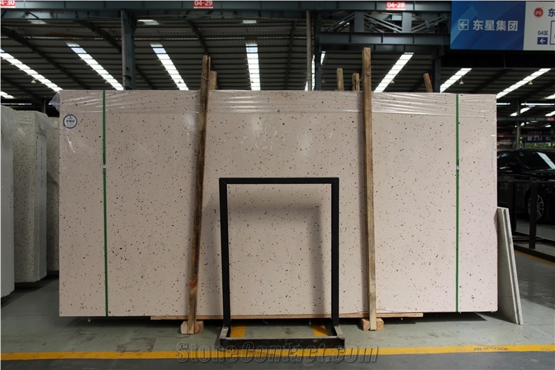 Rosa Pink Color Cementitious Terrazzo Slabs DXW-223