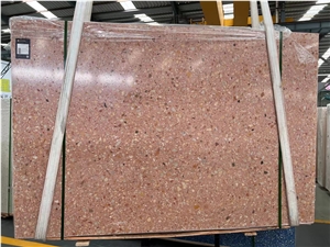 Rose Gold Color Artificial Stone Precast Terrazzo Slabs
