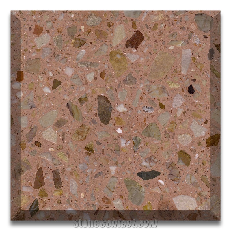Rose Gold Color Artificial Stone Terrazzo