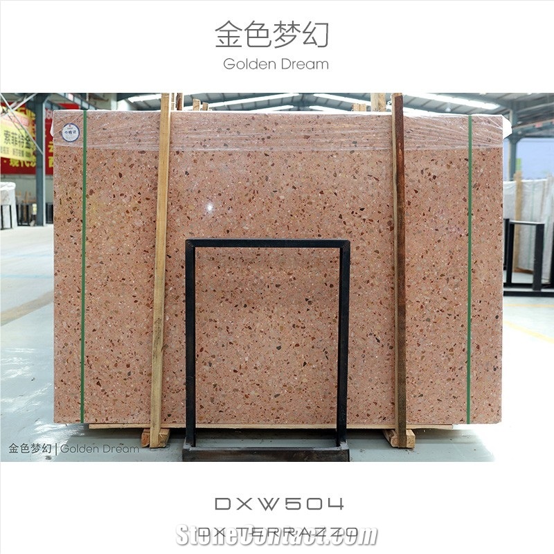 Rose Gold Color Artificial Stone Terrazzo