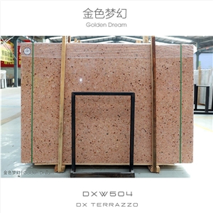 Rose Gold Color Artificial Stone Terrazzo
