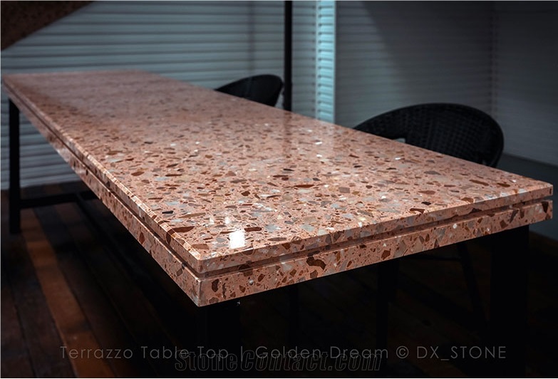 Rose Gold Color Artificial Stone Terrazzo