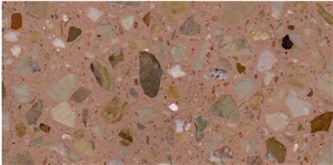 Rose Gold Color Artificial Stone Terrazzo
