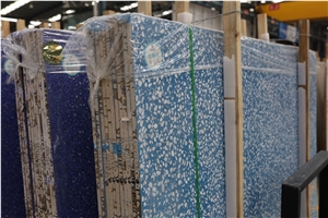 Sky Blue Color Artificial Stone Precast Terrazzo Slabs