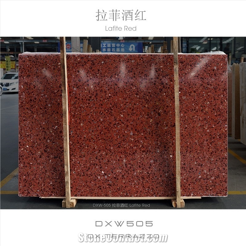 Wine Red Color Artificial Stone Precast Terrazzo