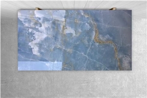 Natural Luxury Blue Onyx Slab For Wall Decoration Tiles