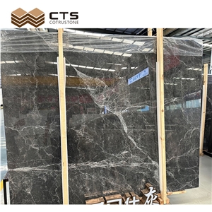 Dark Grey Marble Floor Tile Interior Stone Polishing Custom