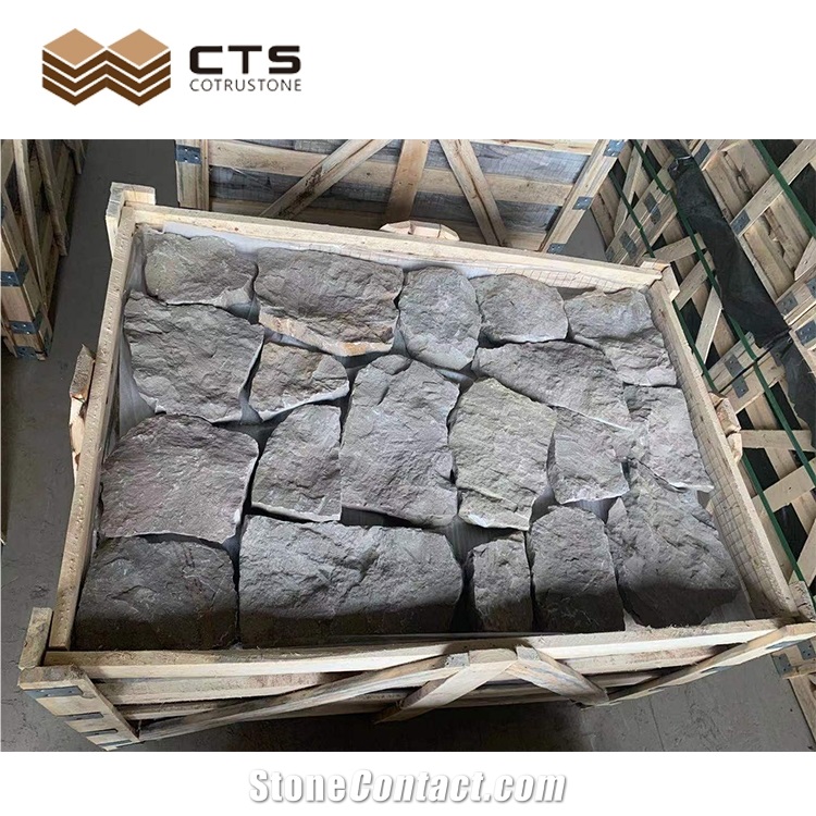 Natural Grey Slate Wall Castle Rock Veneer Panels Best Price Hot Sell