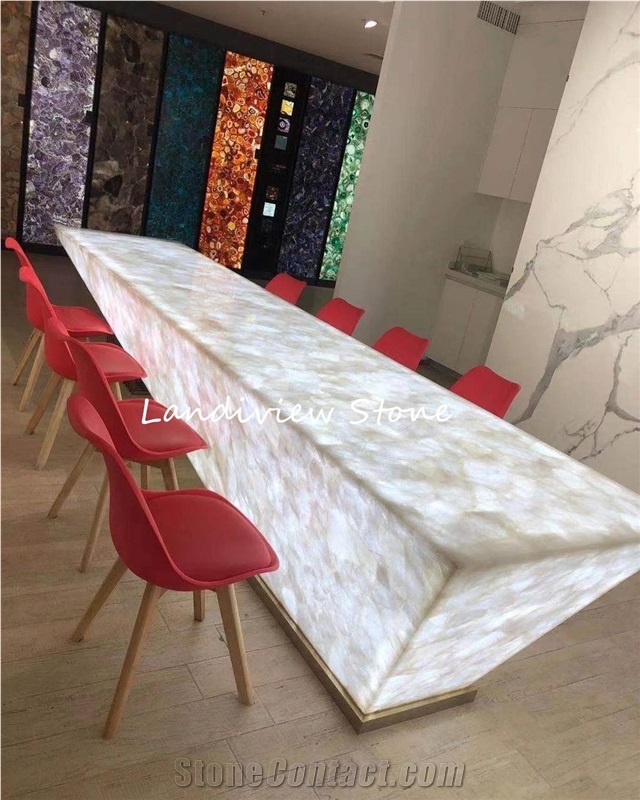 Quartz White With Silver Semiprecious Stone Slabs