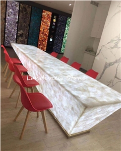 Quartz White With Silver Semiprecious Stone Slabs