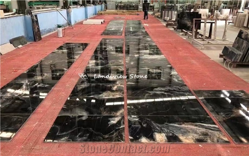 Confusion Dark Marble Slab For Bathroom