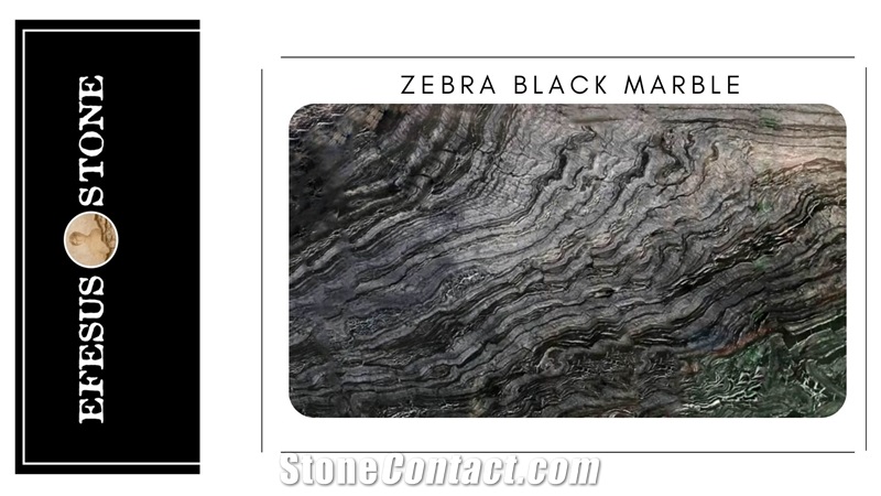 Zebra Black Marble Slab