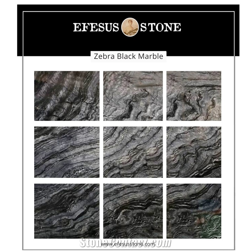 Zebra Black Marble Slab