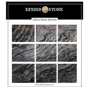 Zebra Black Marble Slab