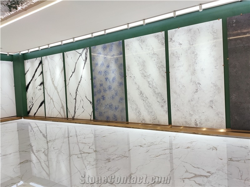 Antique Blue Quartz Artificial Marble Engineer Stone Slab