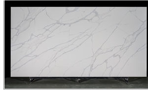 Artificial Calacatta White Quartz Compact Structure Slab