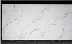 Artificial Calacatta White Quartz Compact Structure Slab