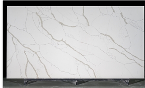 Artificial Calacatta White Quartz Compact Structure Slab
