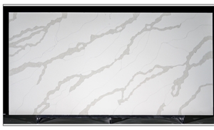 Calacatta White Quartz Artificial Stone Synthetic Slab Tile