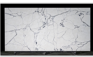 Calacatta White Quartz Artificial Stone Synthetic Slab Tile