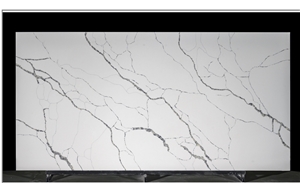 Calacatta White Quartz Artificial Stone Synthetic Slab Tile