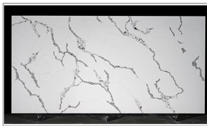 Calacatta White Quartz Artificial Stone Synthetic Slab Tile