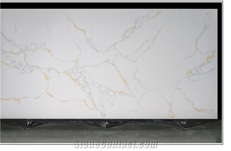 Hot Design Calacatta White Quartz Hard In China Stone Market