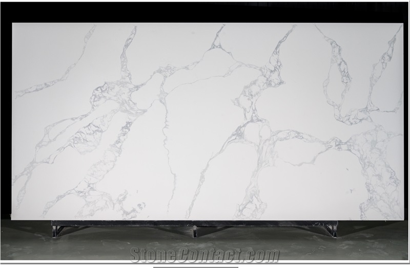 Hot Design Calacatta White Quartz Hard In China Stone Market
