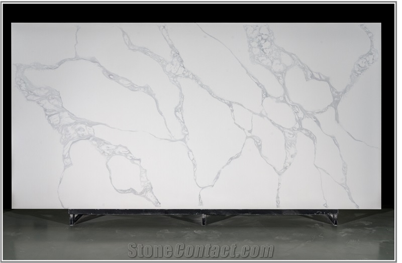 Hot Design Calacatta White Quartz Hard In China Stone Market