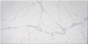 New Design Calacatta White Vein Synthetic Quartz Slab Tile