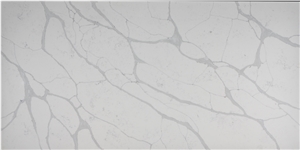 New Design Calacatta White Vein Synthetic Quartz Slab Tile