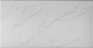 New Design Calacatta White Vein Synthetic Quartz Slab Tile