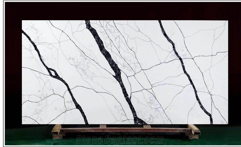 New Design Contemporary Unique Calacatta Quartz Slab Stone