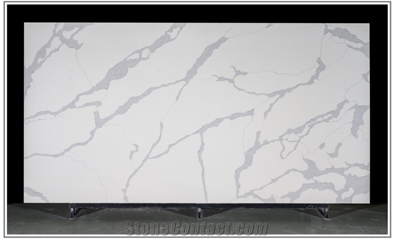 New Design Contemporary Unique Calacatta Quartz Slab Stone