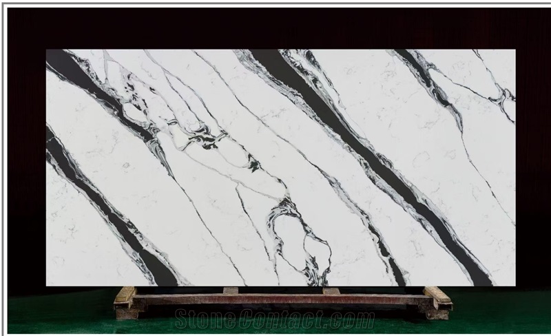 New Synthetic Stone Quartz Vein Black In China Stone Market