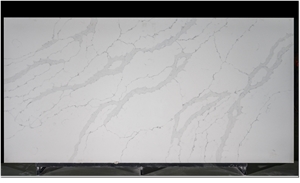White Calacatta Marble Vein Quartz Artificial Stone Slab