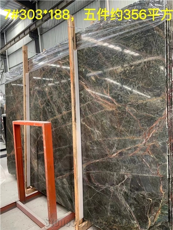 Serata Marble, Rainforest Green Fancy Bidaser Green Marmol