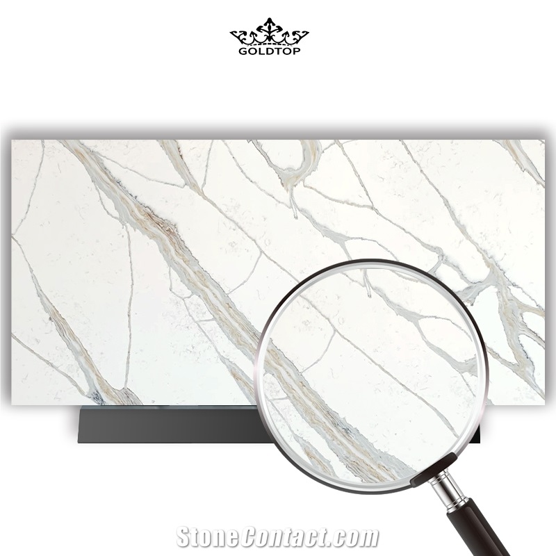 Goldtop Quartz 5072 Calacatta Stella Calacatta Quartz Slabs
